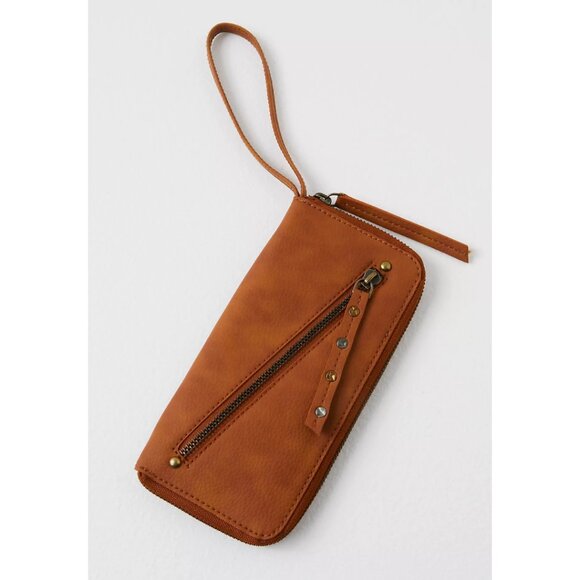 Free People Distressed Vegan Wallet in Brown - Picture 1 of 4